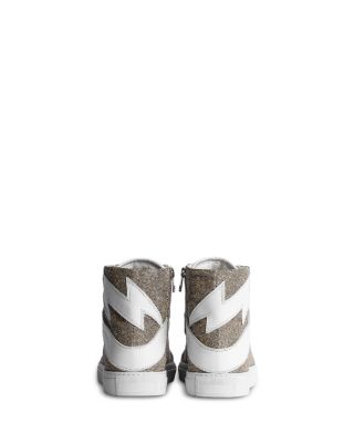 Women's ZV1747 Flash Glitter High Top Sneakers