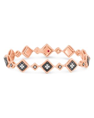 Roberto Coin 18K Rose Gold Palazzo Ducale Black & White Diamond Link Bracelet