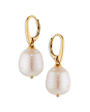 Nadri Cultured Genuine Baroque Freshwater Pearl Drop Earrings In Gold
