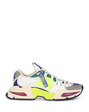 Dolce & Gabbana Air Master Leather & Tech Low Sneakers In Multicolor/fluo