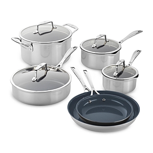 Zwilling J.a. Henckels Clad Cfx 10 Pc. Cookware Set In Silver