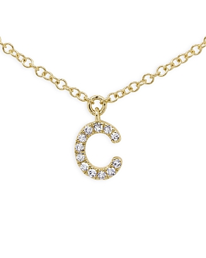 Moon & Meadow 14k Yellow Gold Diamond Initial Pendant Necklace, 18 - Exclusive