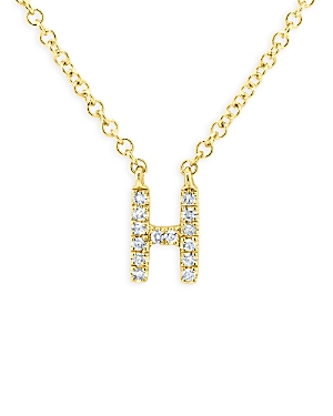 Moon & Meadow 14k Yellow Gold Diamond Initial Pendant Necklace, 18 - 100% Exclusive In H