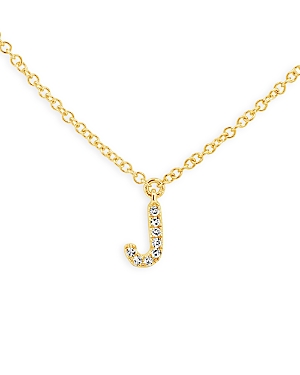 Moon & Meadow 14k Yellow Gold Diamond Initial Pendant Necklace, 18 - Exclusive In J