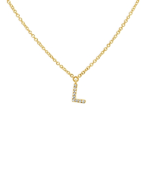 Moon & Meadow 14k Yellow Gold Diamond Initial Pendant Necklace, 18 - 100% Exclusive In L