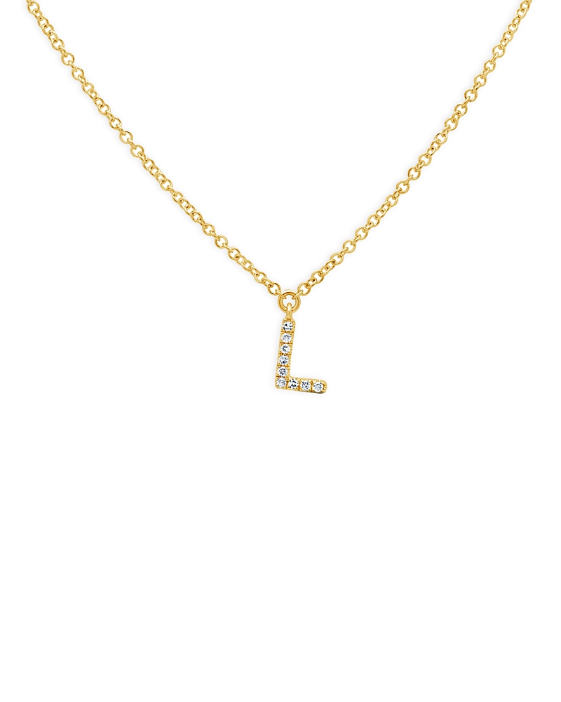 Moon & Meadow 14k Yellow Gold Diamond Initial Pendant Necklace, 18 - Exclusive