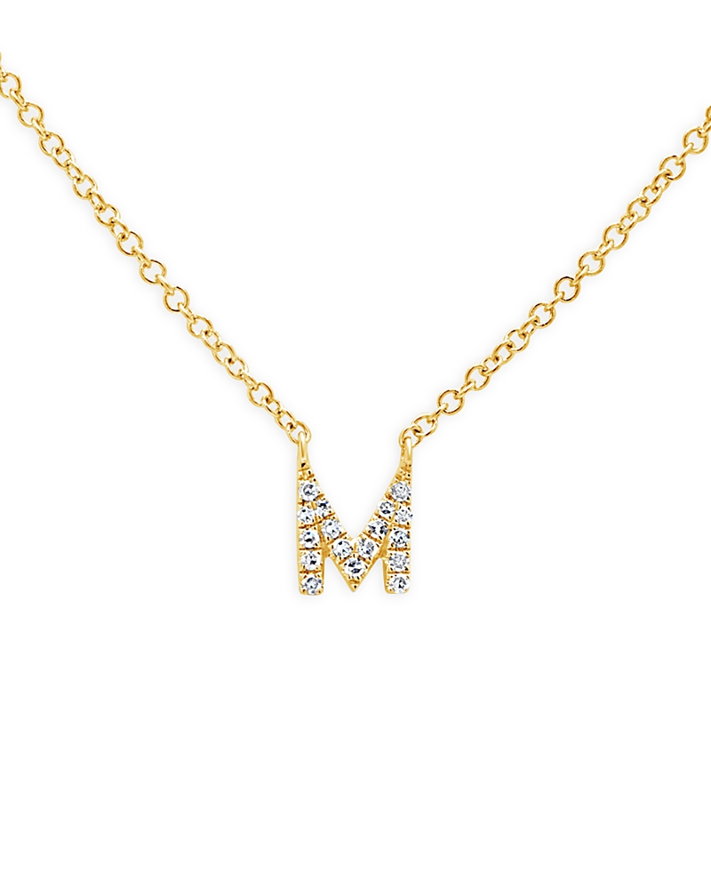 Moon & Meadow 14K Yellow Gold Diamond Initial Pendant Necklace, 18 - Exclusive