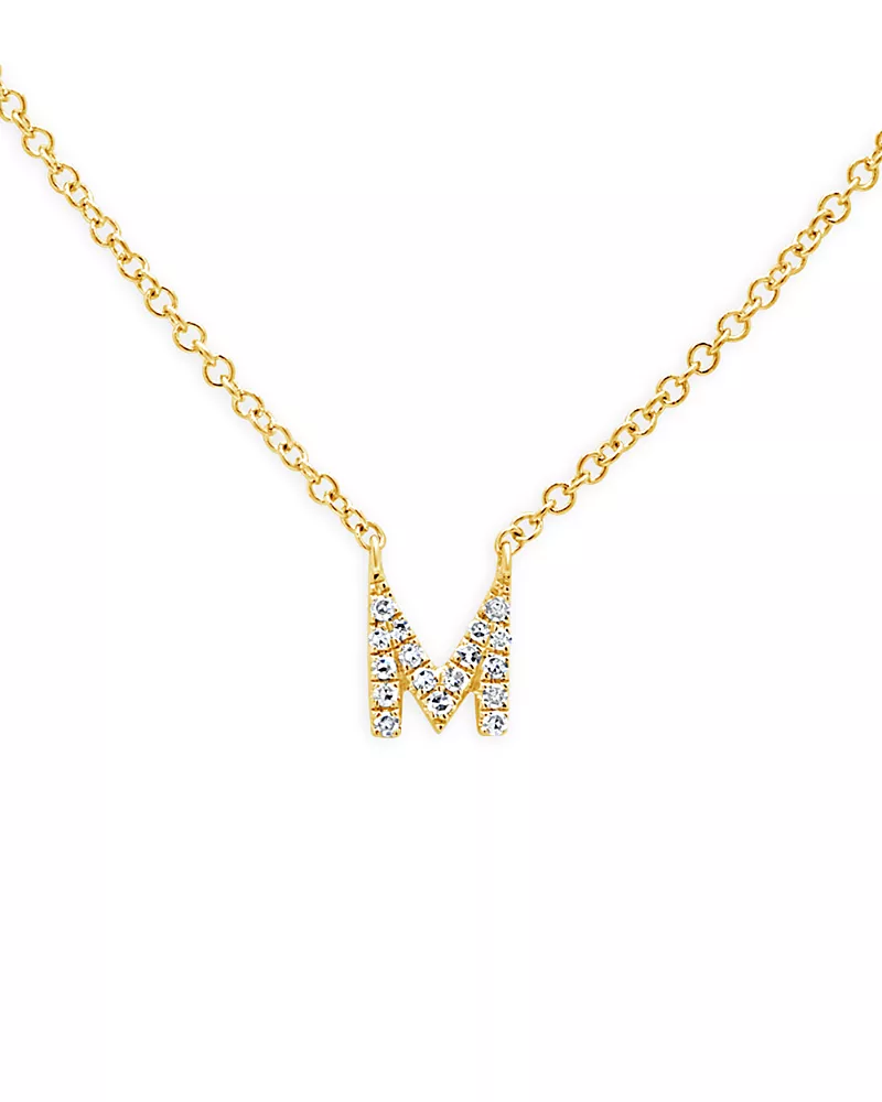 Moon & Meadow 14K Yellow Gold Diamond Initial Pendant Necklace, 18 - Exclusive