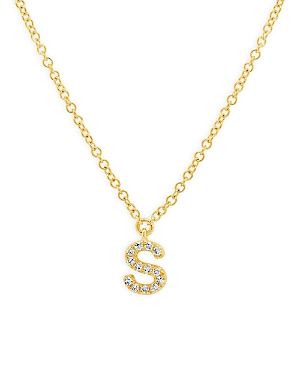 Moon & Meadow 14k Yellow Gold Diamond Initial Pendant Necklace, 18 - Exclusive