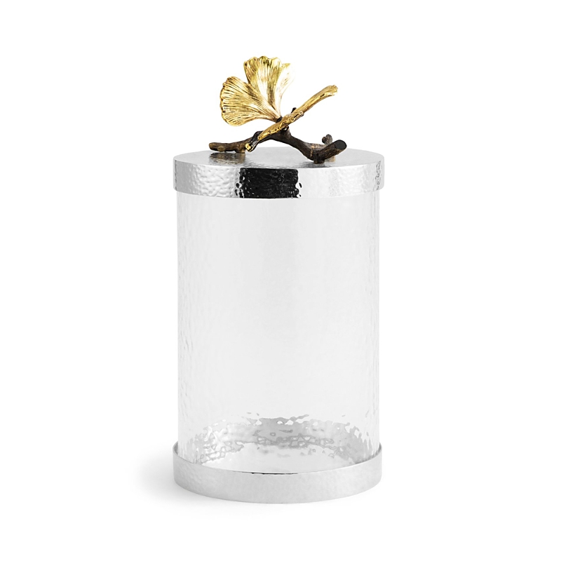 Michael Aram Butterfly Ginkgo Medium Kitchen Canister In Silver