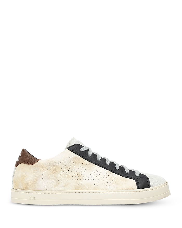 P448 Men's John Perforated Logo Low Top Sneaker Beige Size 44