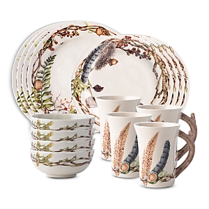 Juliska Forest Walk 16 Piece Dinnerware Set, Service For 4 In Café Au Lait