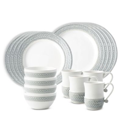 Juliska - Le Panier Grey Mist 16 Piece Dinnerware Set, Service for 4