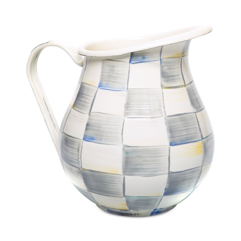 Mackenzie-childs Sterling Check Enamel Pitcher