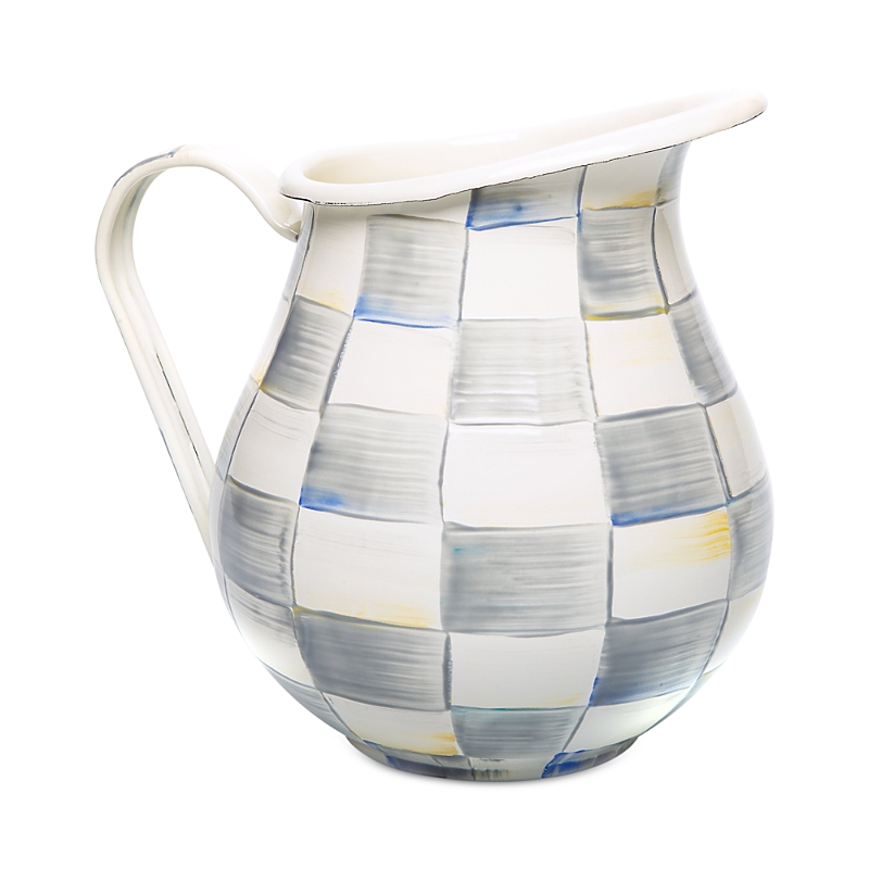Mackenzie-childs Mackenzie Childs Sterling Check Enameled Steel 3-quart Pitcher In Multi