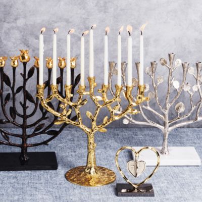 Tree of Life Menorah Gold