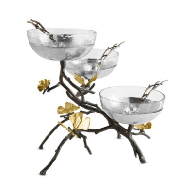 Butterfly Ginkgo Triple Bowl Set