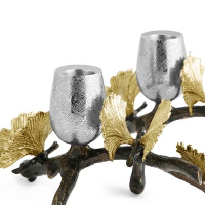 Butterfly Ginkgo Candleholder, Set of 2