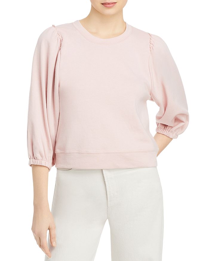 Bella Embroidered Bubble Sleeve Top