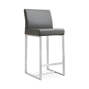 Tov Furniture Denmark Faux Leather Counter Stool, Set Of 2 In Gray