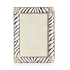 Shop Jay Strongwater Zebra Striped Pave Frame, 4 X 6 In Natural