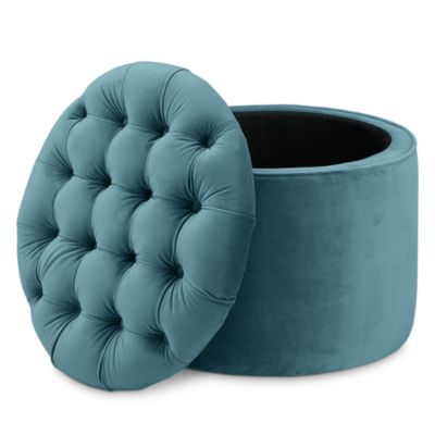 Queen Velvet Storage Ottoman