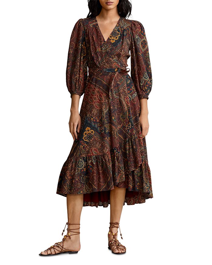 Ralph Lauren Cotton Printed Wrap Dress | Bloomingdale's