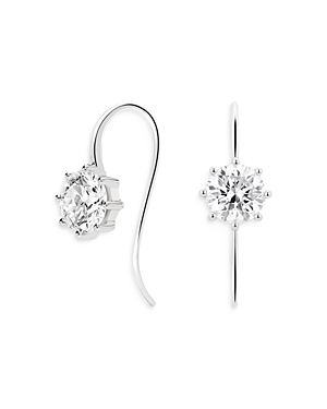 Lightbox Basics Lab-Grown White Diamond Drop Earrings in 10K White Gold, 2 ct. t.w. - 100% Exclusive