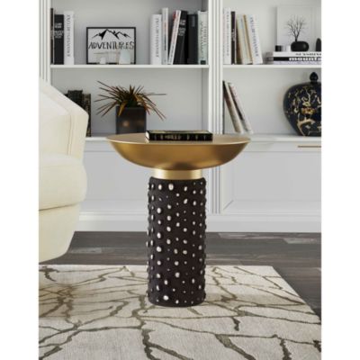  Blaze Glass/Brass Side Table