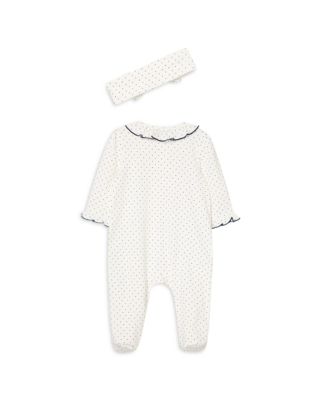Girls' Dotted Rosebud Footie & Headband Set - Baby