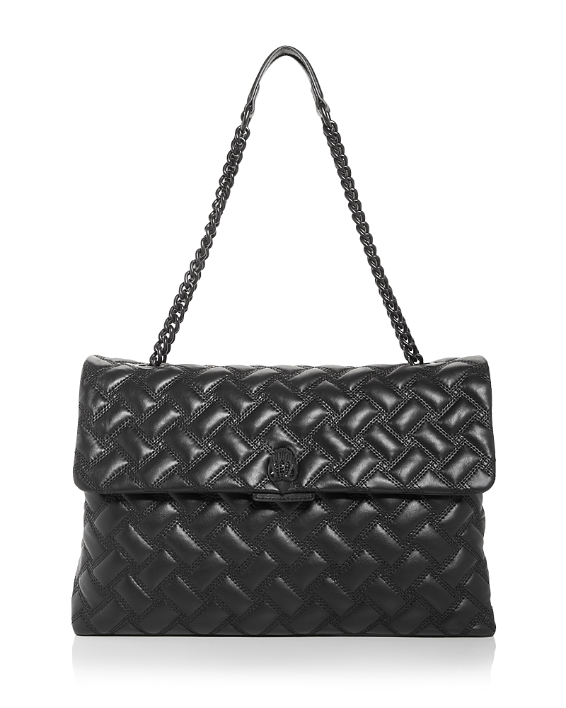 Kurt Geiger Extra Extra Large Kensington Drench Leather Bag In Black