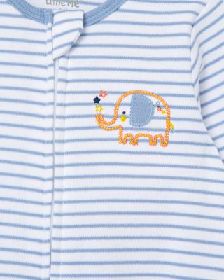 Boys' Cotton Striped Elephant Footie & Hat Set - Baby