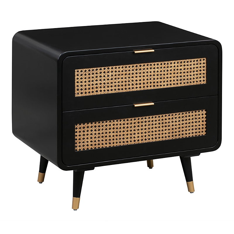 Tov Furniture Christine Nightstand in Black