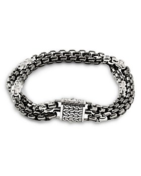 JOHN HARDY - Sterling Silver & Black Rhodium Classic Chain Double Row Link Bracelet