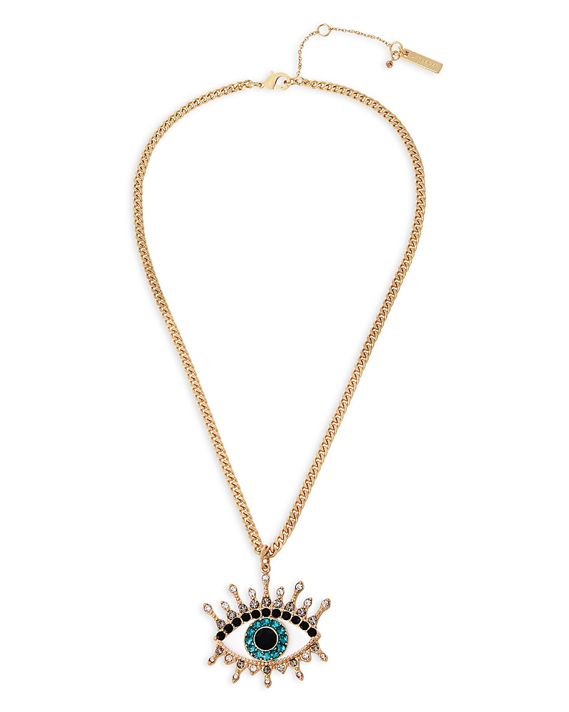 KURT GEIGER EVIL EYE PENDANT NECKLACE, 16-18
