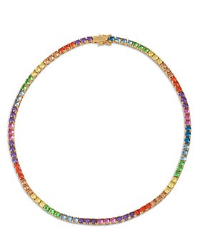 KURT GEIGER LONDON - Rainbow Crystal Tennis Necklace, 16"