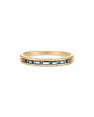 Moon & Meadow 14k Yellow Gold Blue Topaz Baguette Band - 100% Exclusive In Blue/gold