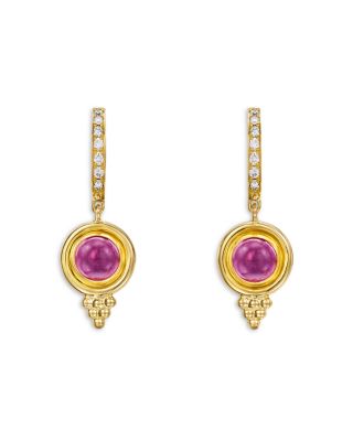 Temple St. Clair 18K Yellow Gold Classic Pink Tourmaline & Diamond Drop Earrings