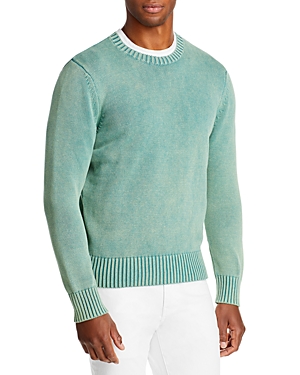 The Men's Store at Bloomingdale's Cotton Acid Washed Regular Fit Crewneck Sweater - 100% Exclusive
