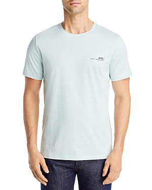 Apc Cotton Logo Graphic Tee In Bleu Azure