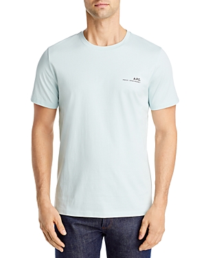 Apc Cotton Logo Graphic Tee In Bleu Azure