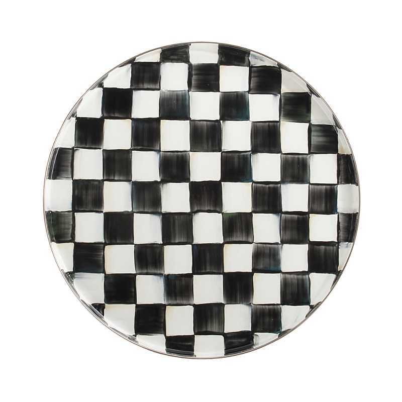 Mackenzie-Childs Courtly Check Enamel Round Tray