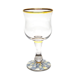 Mackenzie-childs Sterling Check Water Glass In Multi