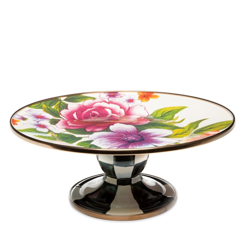 Mackenzie-childs Flower Market Mini Pedestal Platter, White