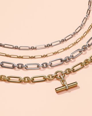 Lexington Chain Necklace in 18K Yellow Gold with Diamonds, 18"