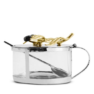 Olive Branch Condiment Container with Spoon