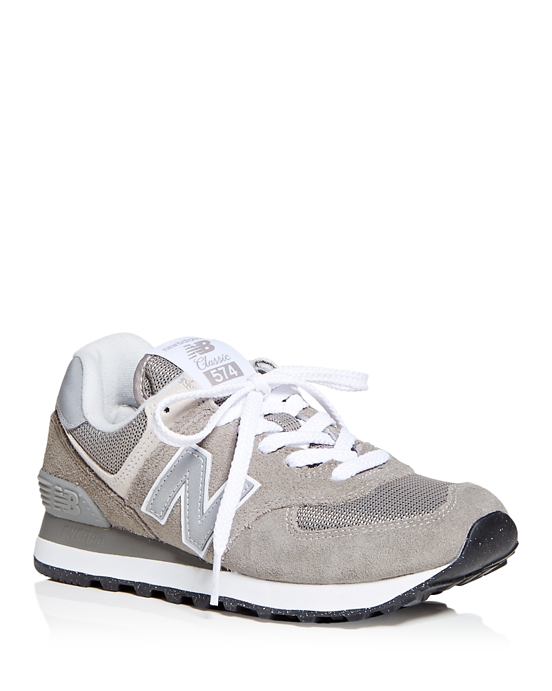 New Balance Womens 574 Logo-embossed Woven Low-top Trainers Grey White G In Grau