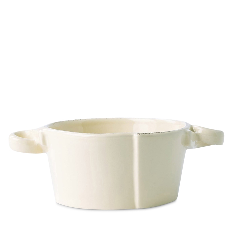 Vietri Lastra Linen Small Handled Bowl In Linen
