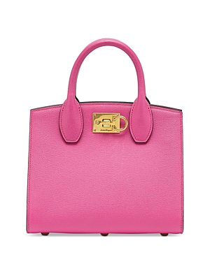 Ferragamo Studio Mini Leather Top Handle Bag In Hot Pink