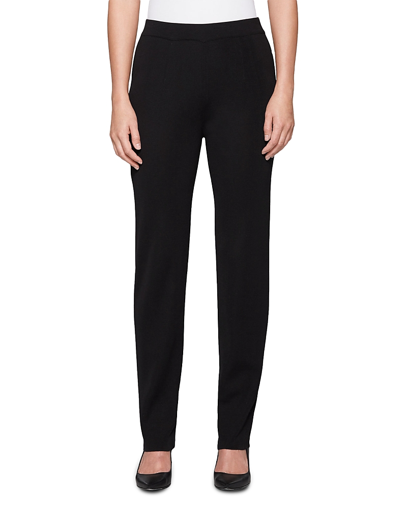 Misook Straight Leg Cashmere Pants In Black